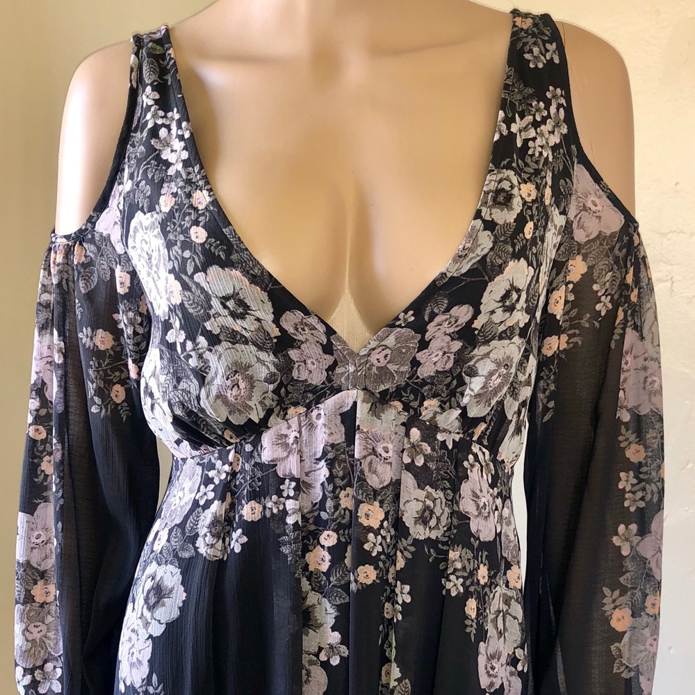 Free People Boho Open Shoulder Floral Dress SP